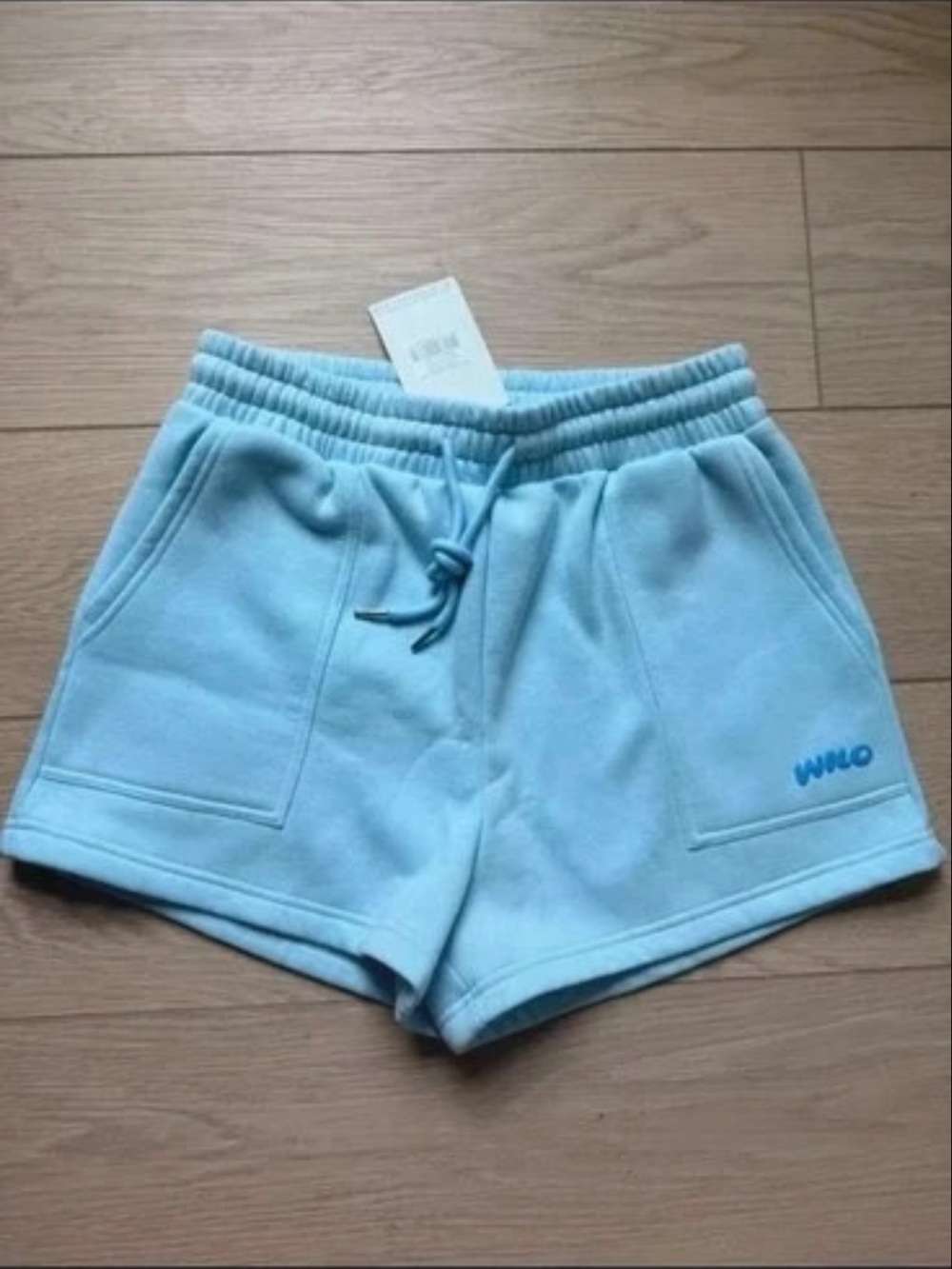 Women’s wilo the label Light Blue Athletic Drawstring Shorts with Front Pockets
